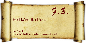 Foltán Balázs névjegykártya