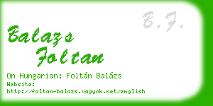 balazs foltan business card
