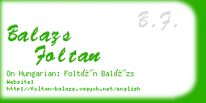 balazs foltan business card